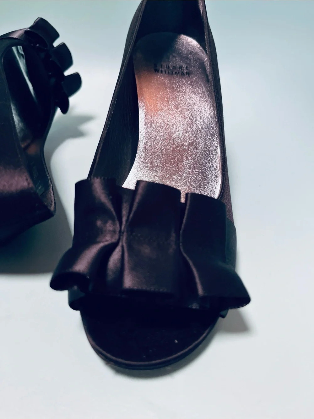 Stuart Weitzman Peep Toe Satin Pumps